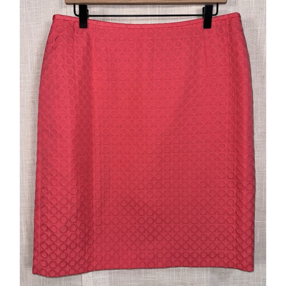 Tahari Arthur S Levine Coral Suit Blazer Skirt Set Women's Sz 12 Career - Picture 13 of 16